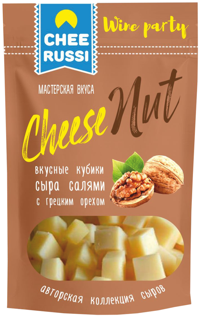 Сыр полутвердый CHEERUSSI Салями с грецким орехом 45%