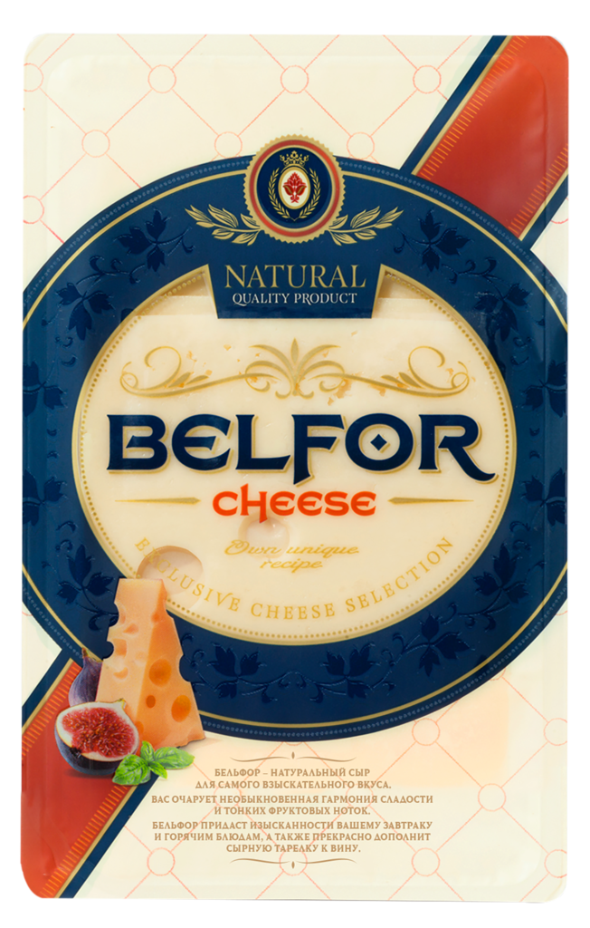 Сыр полутвердый BELFOR 45% нарезка, без змж