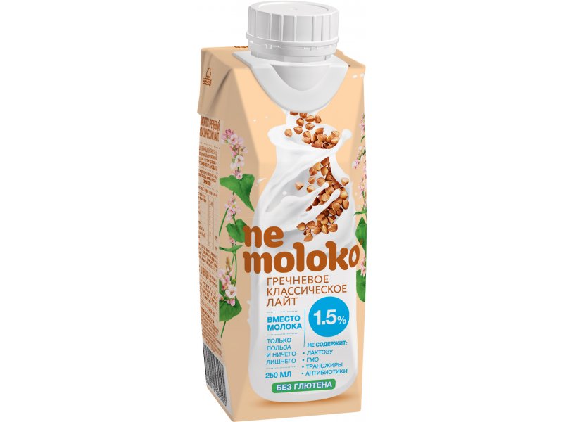 Напиток гречневый NEMOLOKO Классический Лайт 1,5% , 250мл