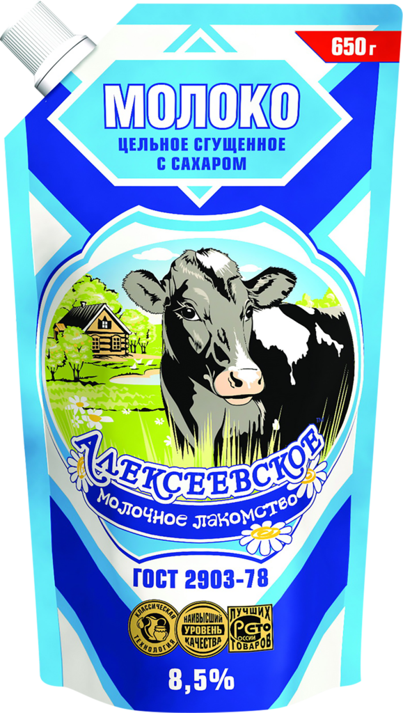 Молоко сгущенное АЛЕКСЕЕВСКОЕ  8,5%,  ГОСТ